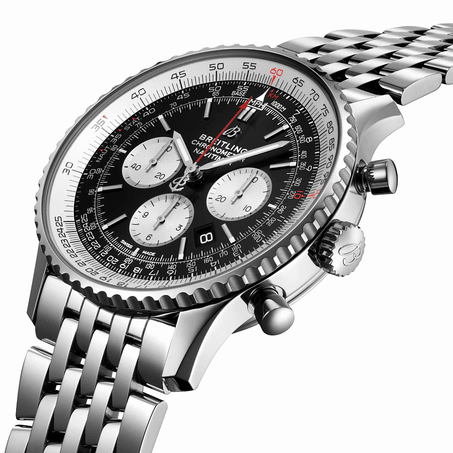 Часы Breitling Navitimer B01 Chronograph 46 AB0127211B1A1 — механические, металл сталь