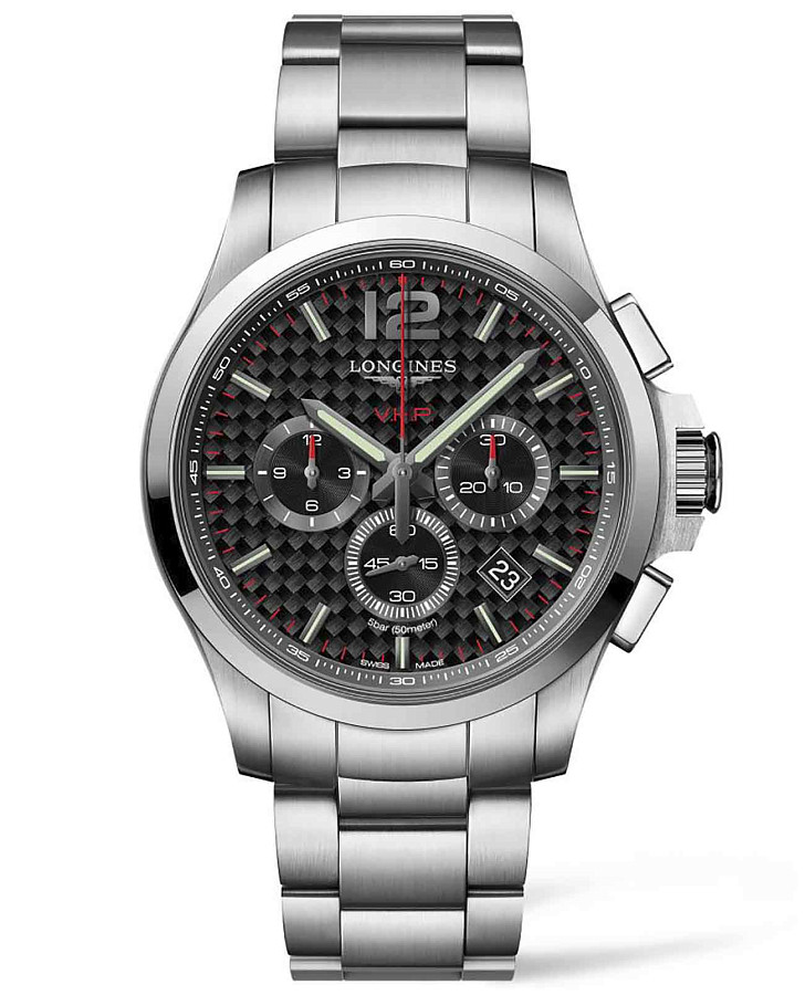 Часы Longines Conquest V.H.P. L3.727.4.66.6 — мужские, черный