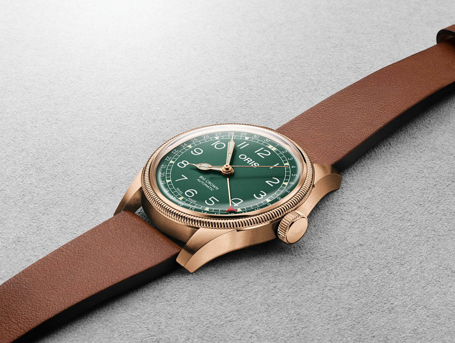Часы Oris Big Crown Pointer Date 80Th Anniversary Edition 01 754 7741 3167-07 5 20 58BR — кожаный, мужские