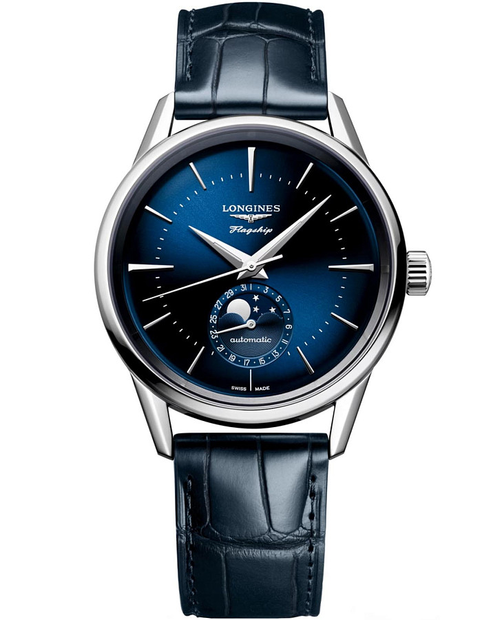 Часы Longines Flagship Heritage L4.815.4.92.2 — мужские, синий