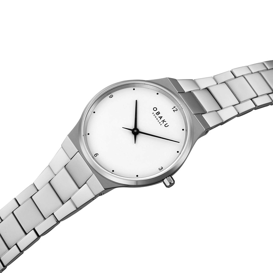 Часы Obaku Serviet V305LXCWSC — белый, сталь металл