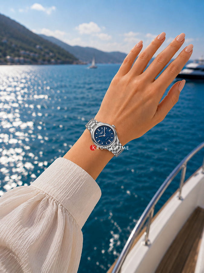 Часы Longines PrimaLuna L8.123.4.97.6 — синий, металл сталь