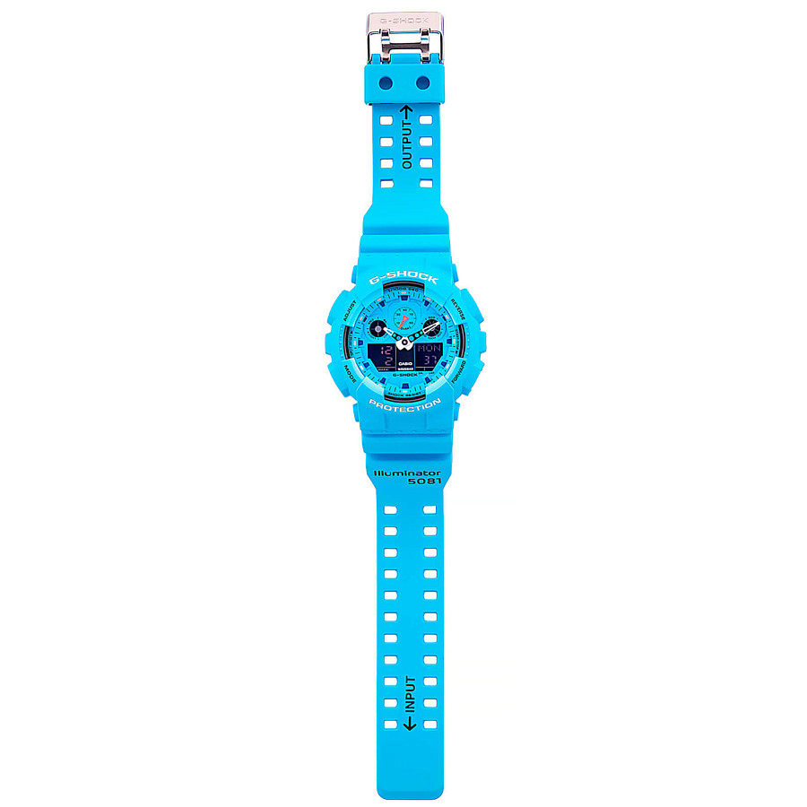 Часы Casio G-Shock GA-100RS-2A — мужские, пластик