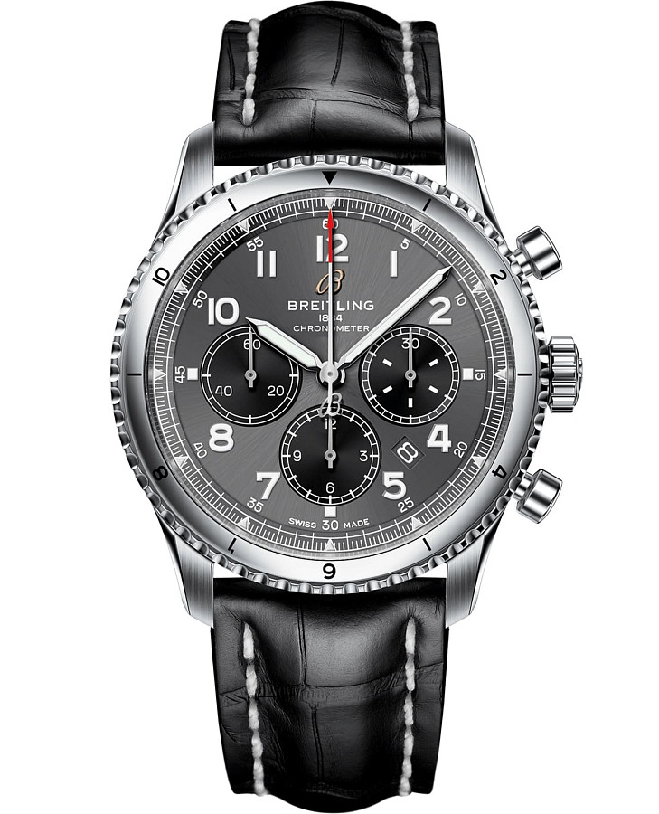 Часы Breitling Aviator 8 B01 Chronograph 43 AB0119131B1P1 — мужские, антрацитовый