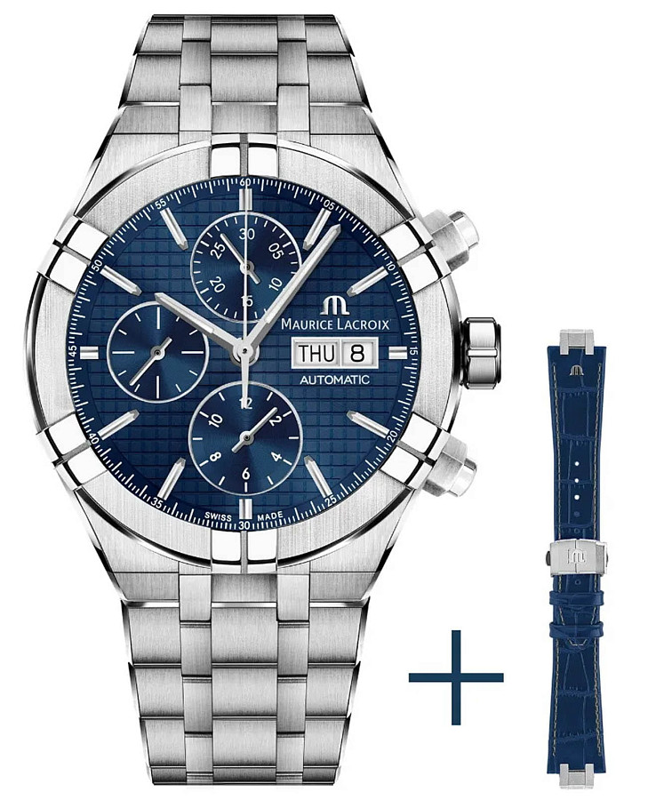 Часы Maurice Lacroix Aikon Automatic AI6038-SS002-430-2 — мужские, синий