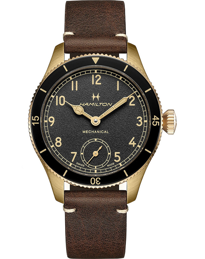 Часы Hamilton Khaki Aviation Pilot Pioneer Bronze H76709530 — мужские, черный