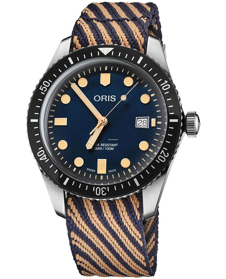 Часы Oris Divers Sixty‑Five 01 733 7720 4035-07 5 21 13 — мужские, синий
