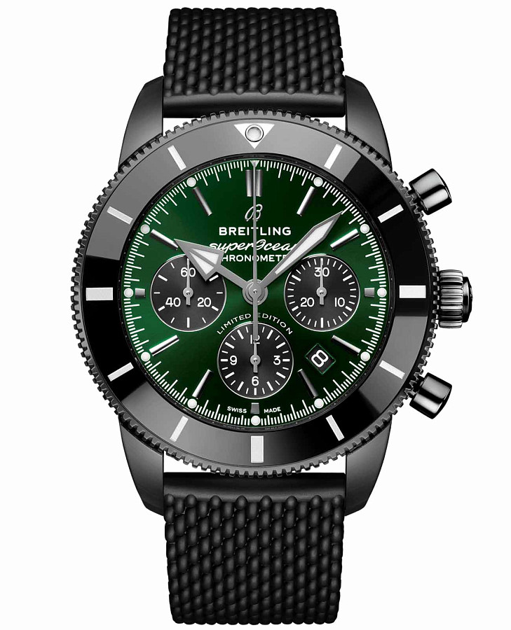 Часы Breitling Superocean Heritage B01 Chronograph 44 MB01621A1L1S1 — мужские, зеленый