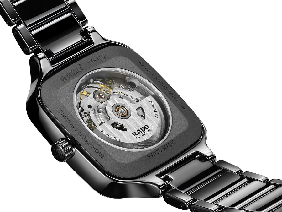 Часы Rado True Square Automatic Open Heart R27086712 — керамика, высокотехнологичная керамика + титан