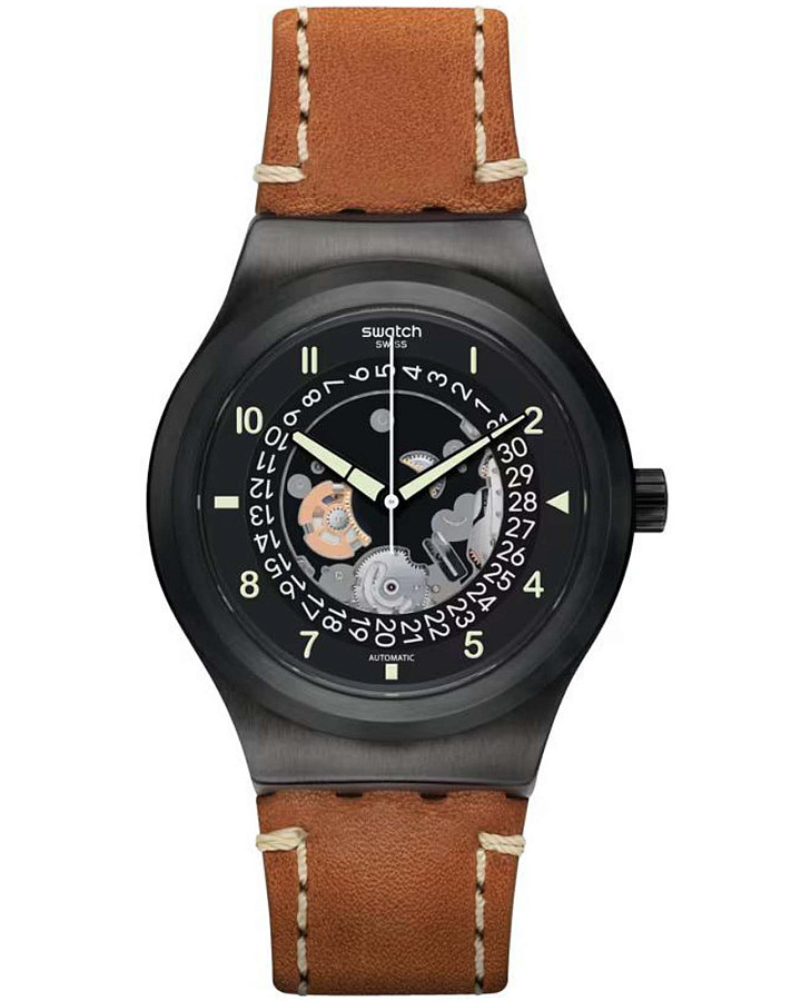 Часы Swatch Irony Sistem51 Lacquered YIB402 — мужские, черный