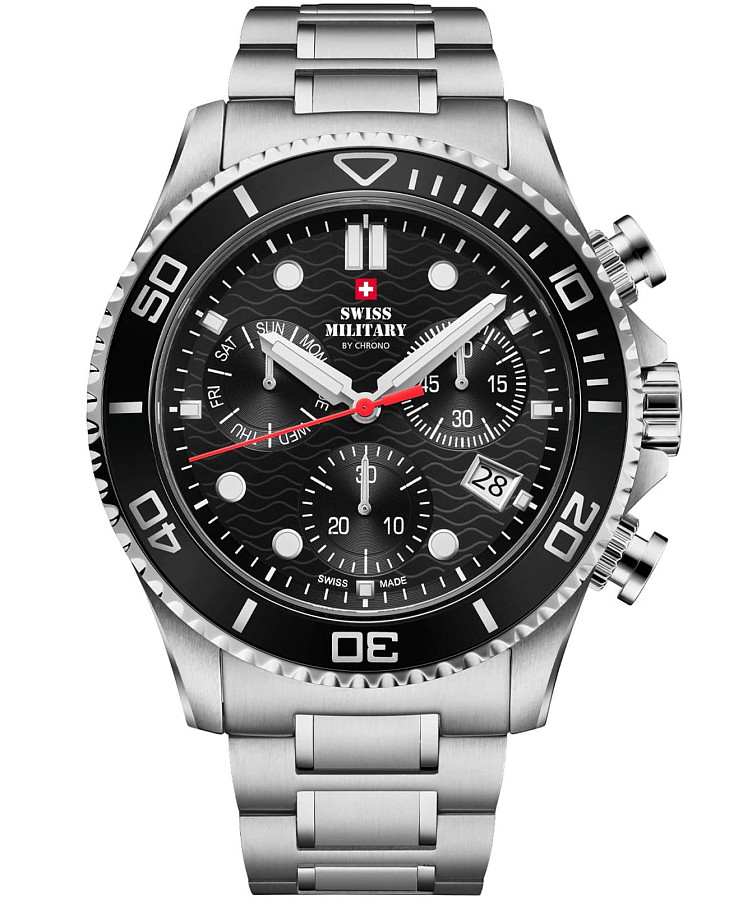 Часы Swiss Military by Chrono XL Chronograph SM34101.01 — мужские, черный