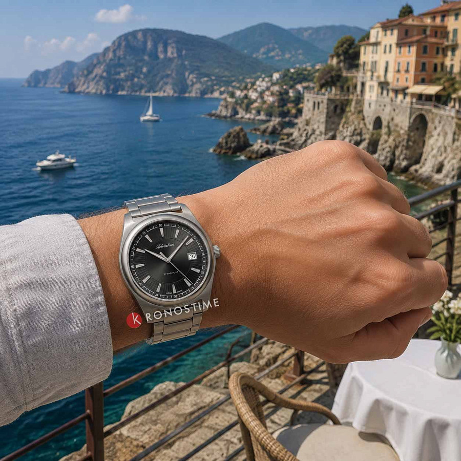 Часы Adriatica Sapphire Titanium A8319.4116Q — механические, титан