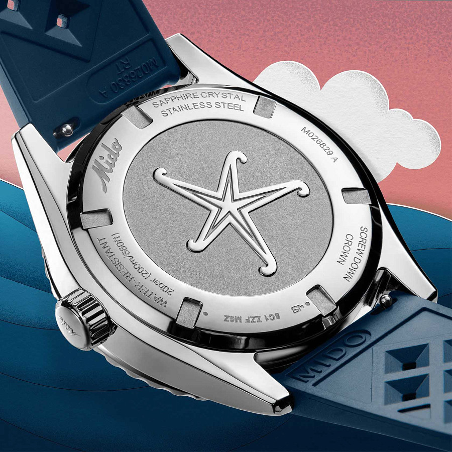 Часы Mido Ocean Star Decompression Worldtimer 200 M026.829.17.041.00 — мужские, синий