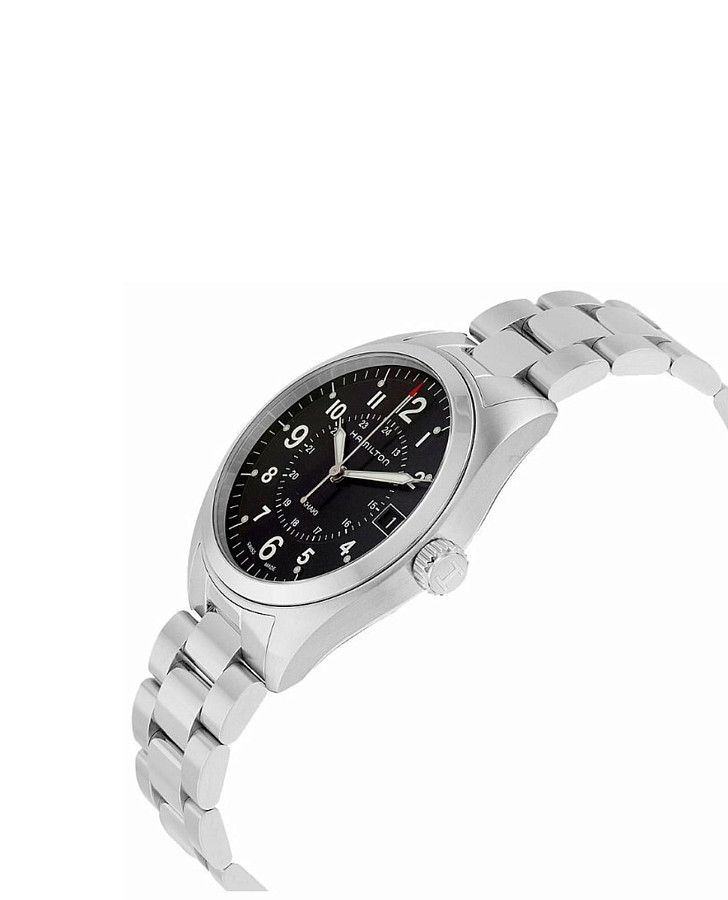 Часы Hamilton Khaki Field Quartz H68551933 — черный, сталь металл