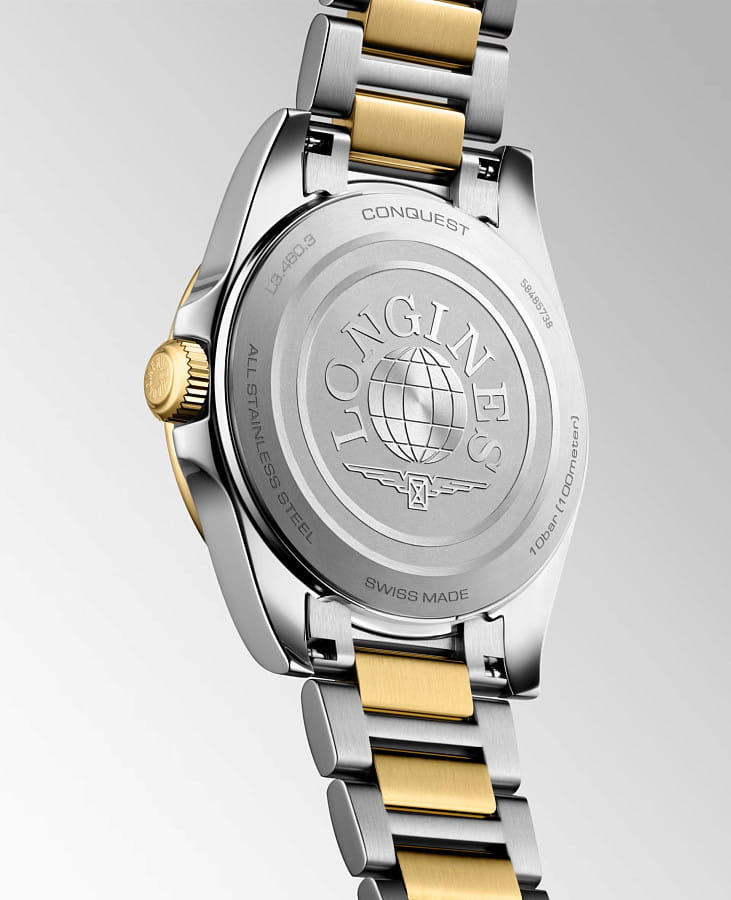 Часы Longines Conquest 34 mm L3.460.3.12.7 — кварцевые, металл сталь