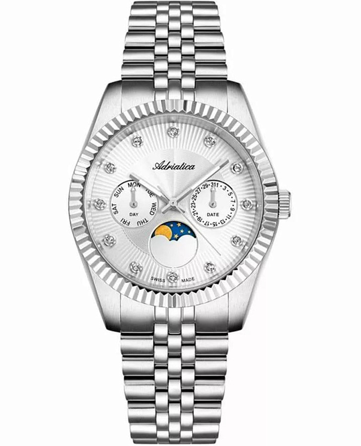 Часы Adriatica Moonphase A3809.5143QF — женские, серебристый
