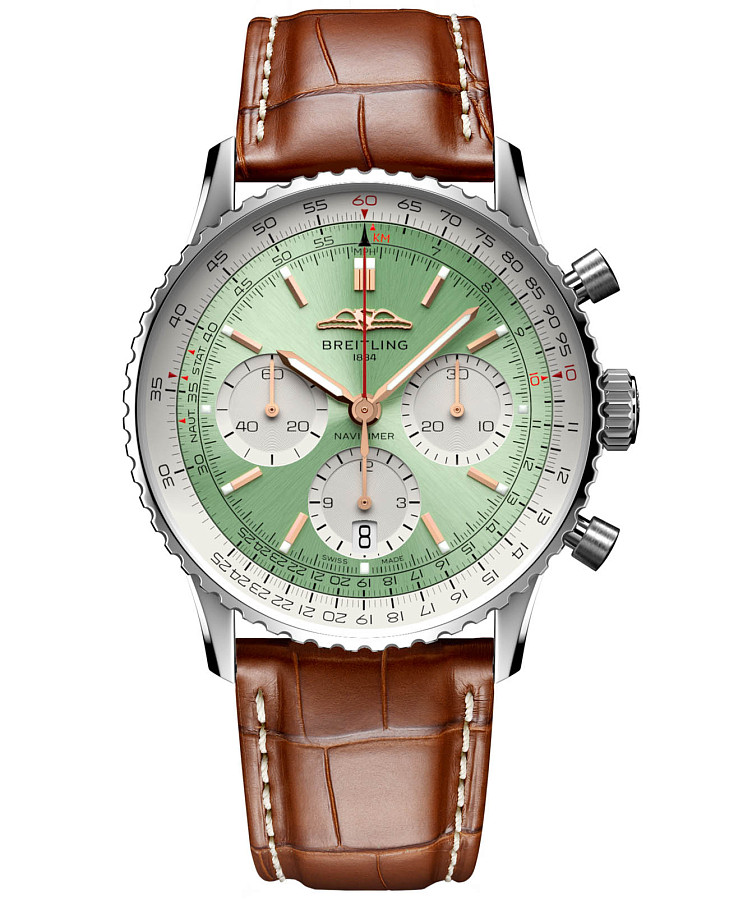 Часы Breitling Navitimer B01 Chronograph 41 AB0139211L1P1 — мужские, зеленый