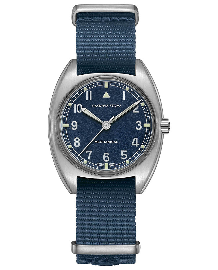 Часы Hamilton Khaki Aviation Pilot Pioneer Mechanical H76419941 — мужские, синий