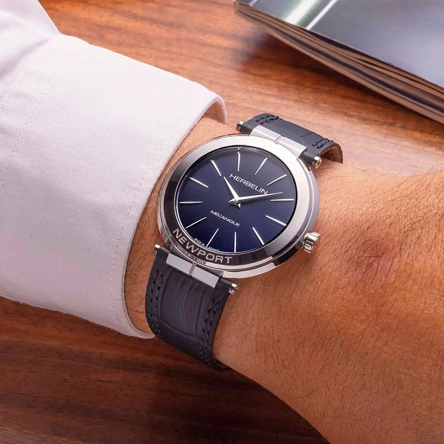 Часы Herbelin Newport Slim 1222AP15 — механические, металл сталь