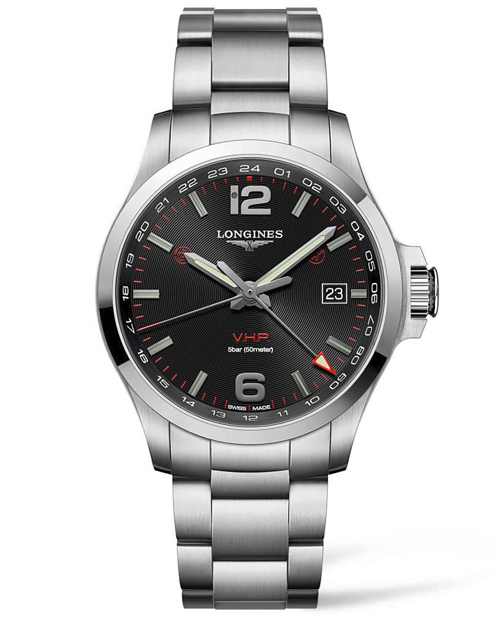 Часы Longines Conquest V.H.P. L3.728.4.56.6 — мужские, черный