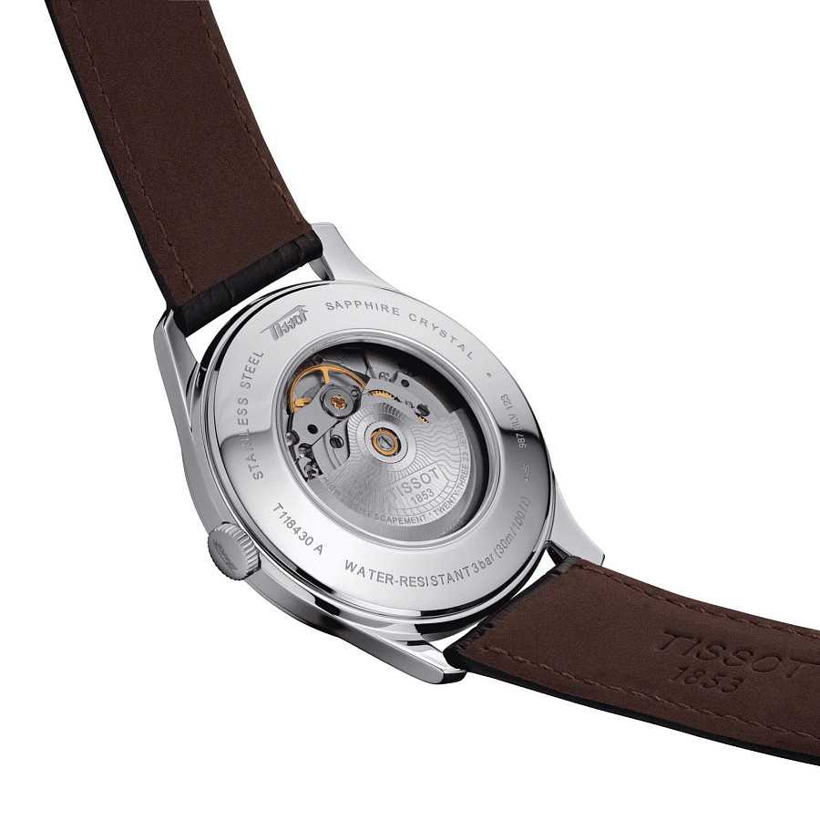 Часы Tissot Heritage Visodate Powermatic 80 T118.430.16.021.00 — мужские, кожаный