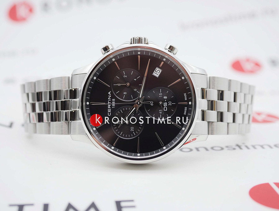 Часы Certina DS-8 Chrono C045.417.11.051.00 — кварцевые, сталь металл