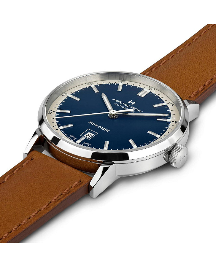 Часы Hamilton American Classic Intra-Matic Auto H38425540 — кожаный, мужские