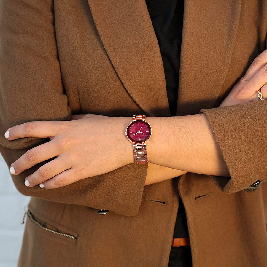 Часы Anne Klein Diamond 1362BYRG — автокварц (кинетик), металл сталь