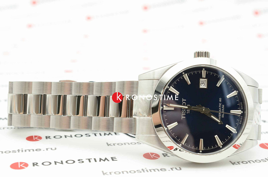 Часы Tissot Gentleman Powermatic 80 Silicium T127.407.11.041.00 — синий, механические