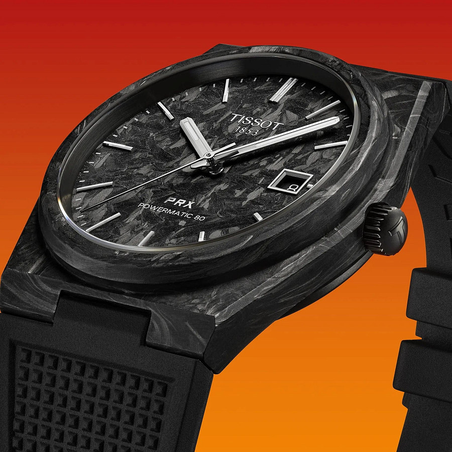 Часы Tissot PRX Powermatic 80 Carbon T137.907.97.201.00 — мужские, черный