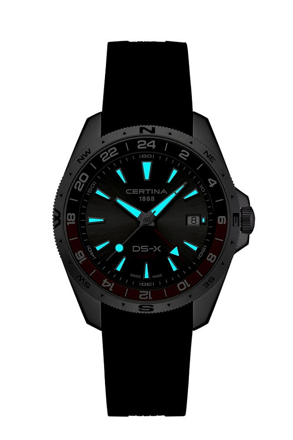 Часы Certina DS-X GMT C047.452.17.081.01 — кварцевые, сталь металл