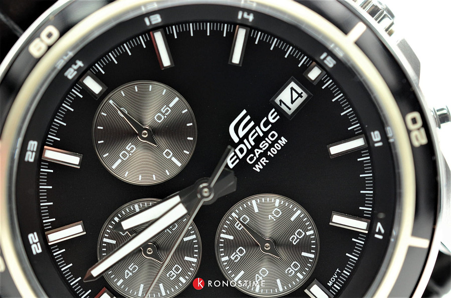 Часы Casio Edifice EFR-526L-1AVUDF (EFR-526L-1A) — металл сталь, кожаный