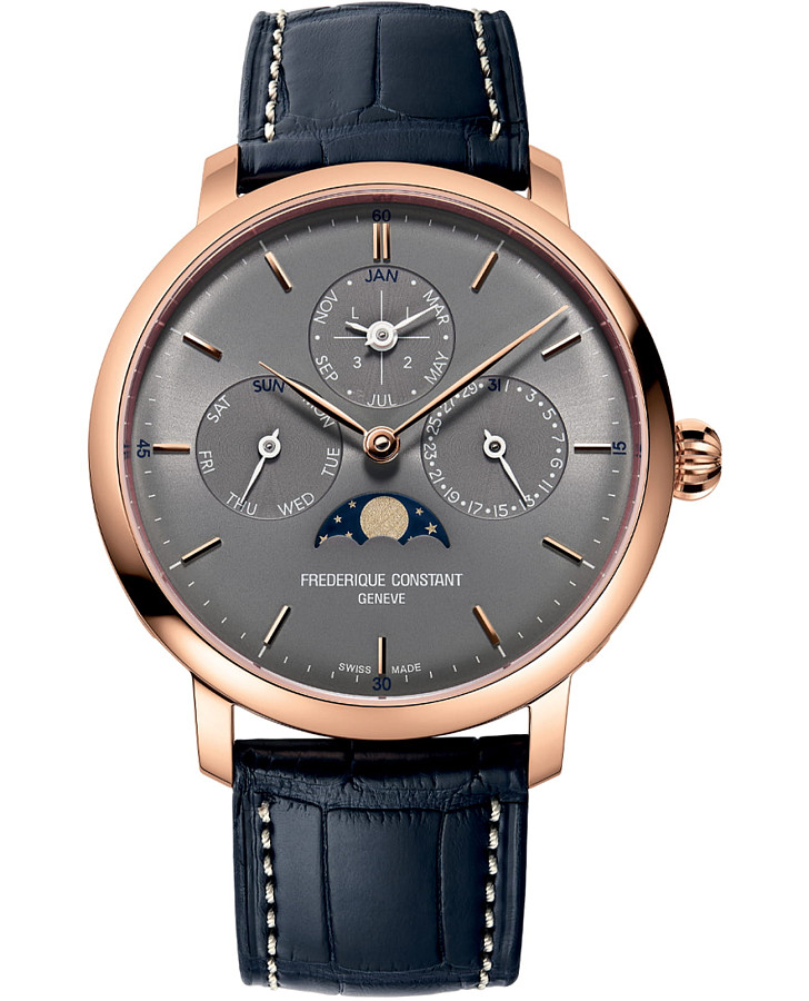 Часы Frederique Constant Slimline Perpectual Calendar Manufacture FC-775G4S4 — мужские, серый