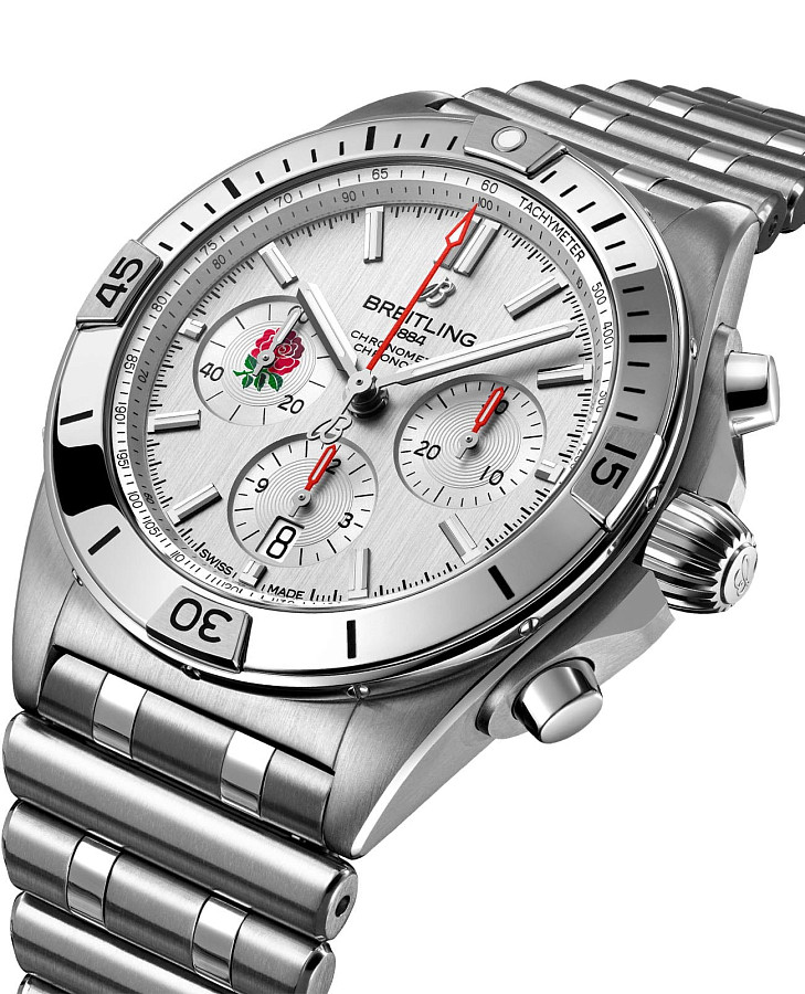 Часы Breitling Chronomat B01 42 Six Nations England AB0134A71A1A1 — механические, сталь металл
