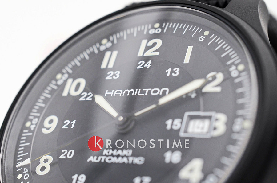 Часы Hamilton Khaki Field Titanium Auto H70575733 — мужские, каучук
