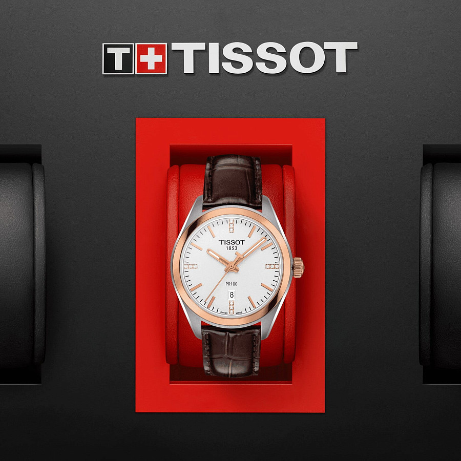 Часы Tissot PR 100 Lady T101.210.26.036.00 — кожаный, женские