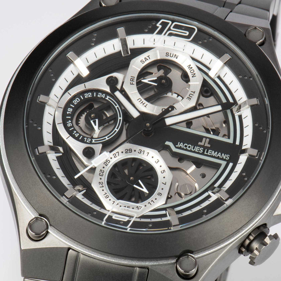 Часы Jacques Lemans Sport 1-2150F — нержавеющая сталь с pvd-покрытием, мужские