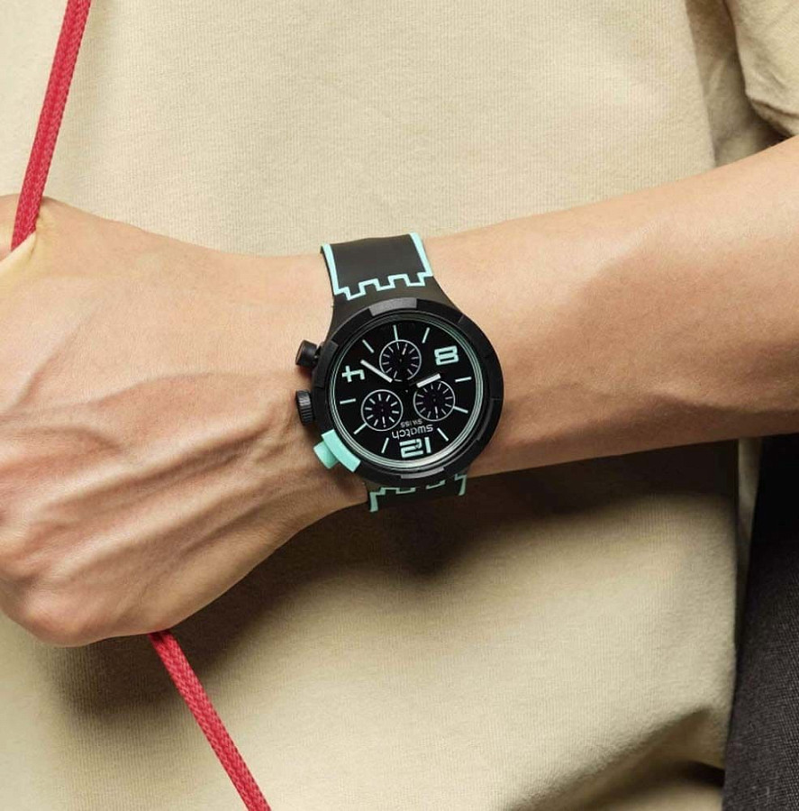 Часы Swatch Big Bold Chrono Pay! SB02B100-5300 — Швейцария, кварцевые