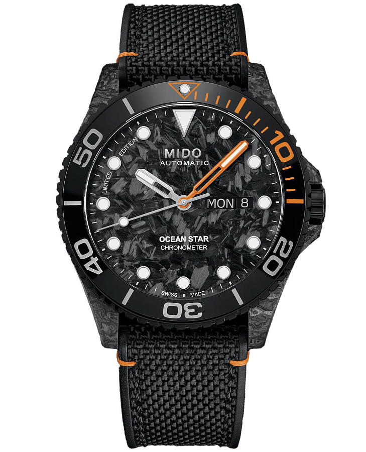 Часы Mido Ocean Star 200C Carbon Limited Edition M042.431.77.081.00 — мужские, черный