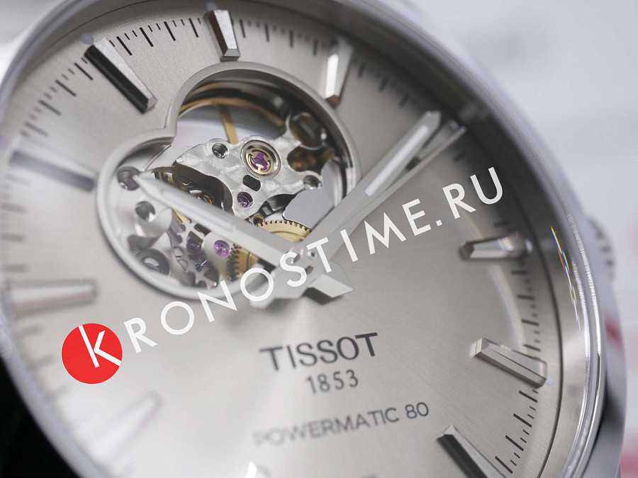 Часы Tissot Gentleman Powermatic 80 Silicium T127.407.11.081.00 — серый, сталь металл