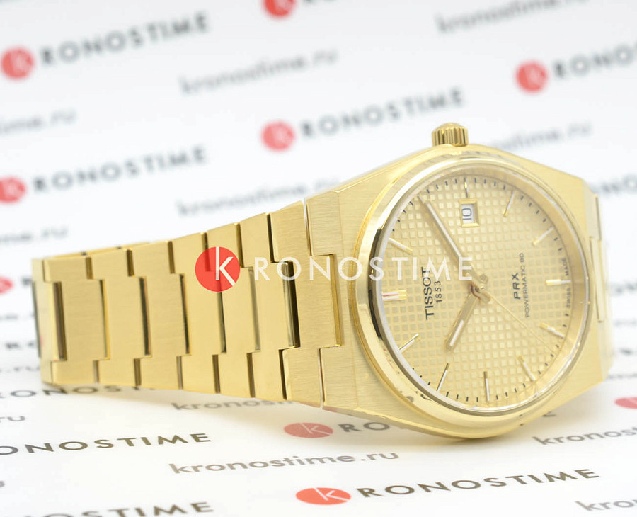 Часы Tissot PRX Powermatic 80 T137.407.33.021.00 — золотой, сталь металл