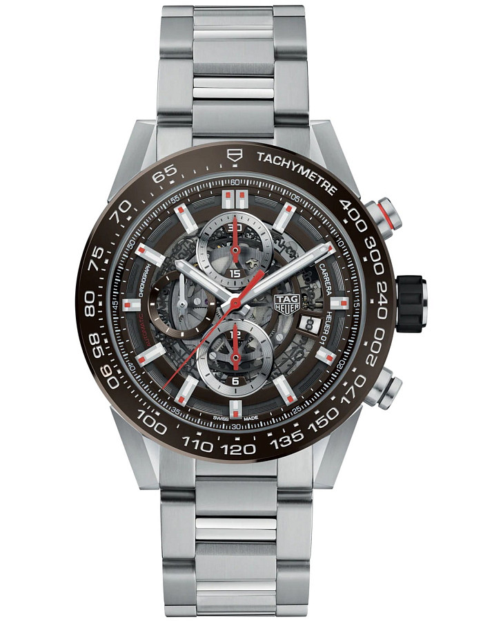 Часы TAG Heuer Carrera CAR201U.BA0766 — мужские, коричневый