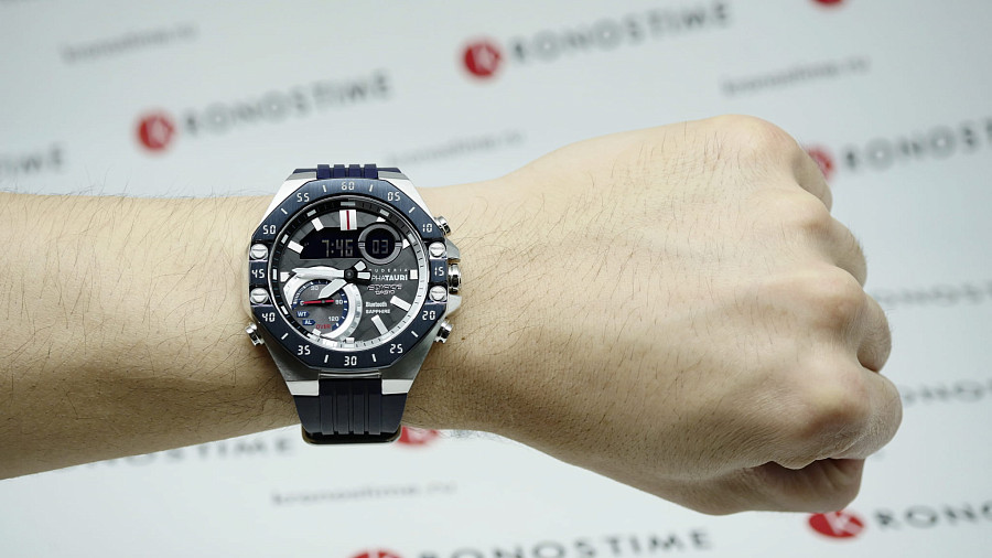Часы Casio Edifice ECB-10AT-1A — мужские, синий