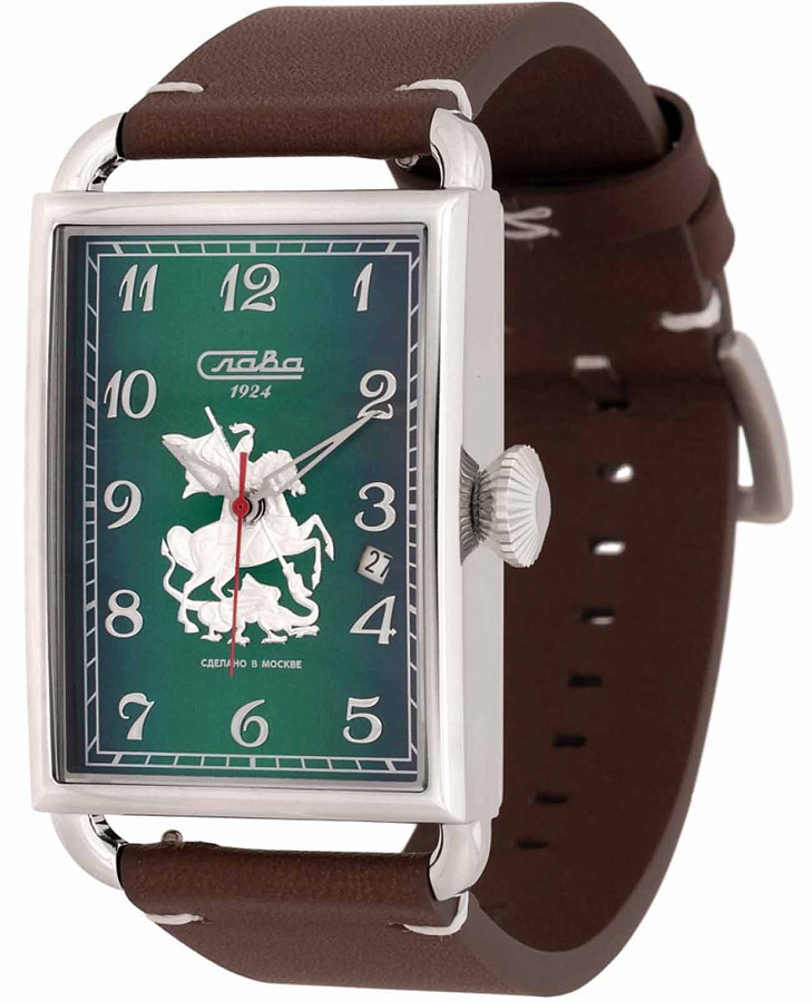 Часы Слава Москва 8700783/300-2414 — мужские, зеленый