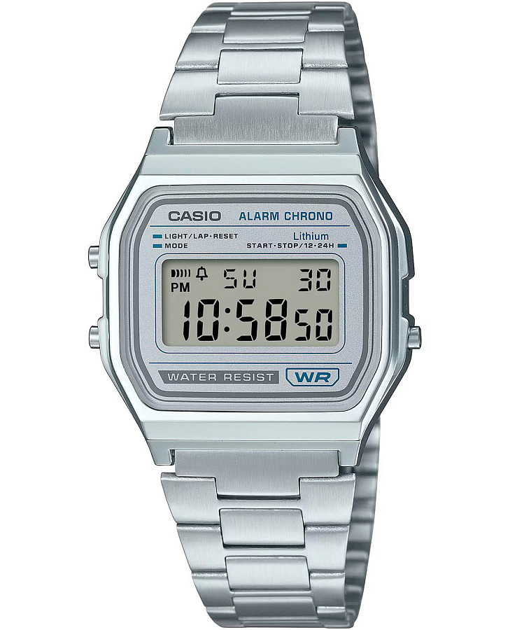 Часы Casio A-158WEA-7D — женские, серебристый
