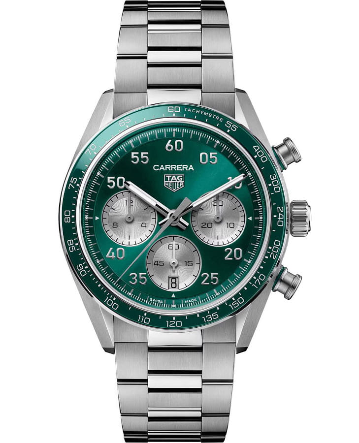 Часы TAG Heuer Carrera Chronograph Sport CDB2112.BA0054 — мужские, зеленый