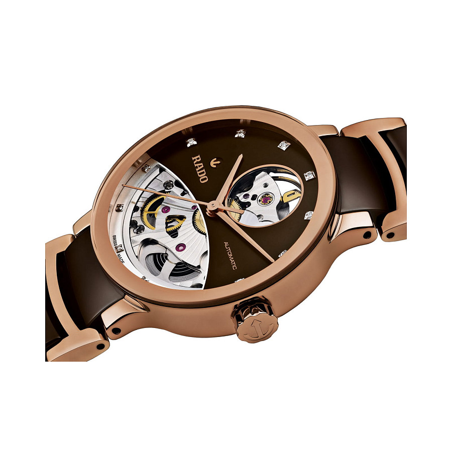 Часы Rado Centrix Automatic Diamonds Open Heart R30248712 — механические, сталь металл