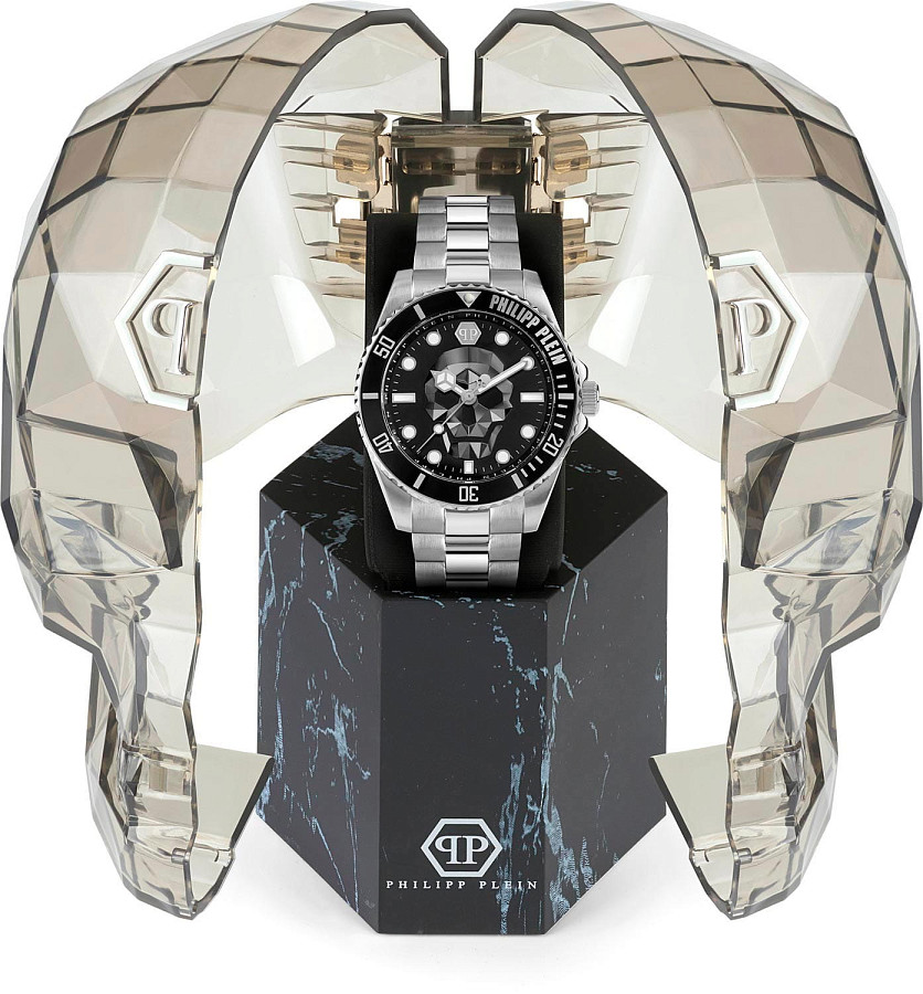 Часы Philipp Plein The Skull PWOAA0522 — кварцевые, сталь металл