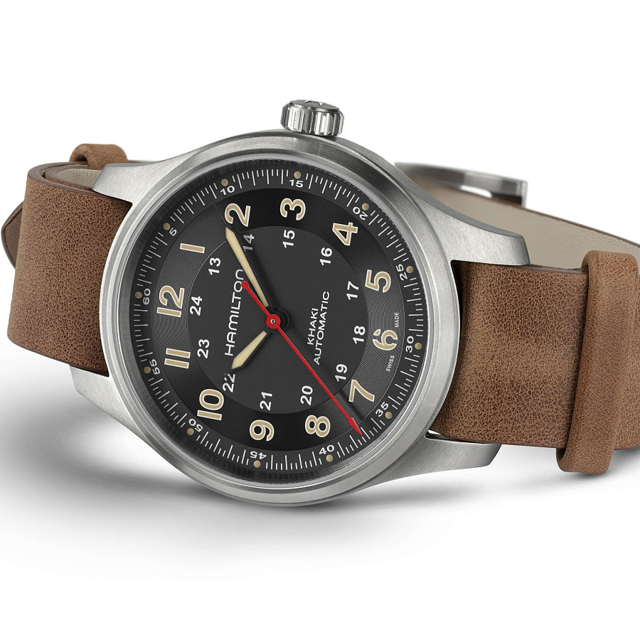 Часы Hamilton Khaki Field Titanium Far Cry® 6 H70645533 — кожаный, мужские