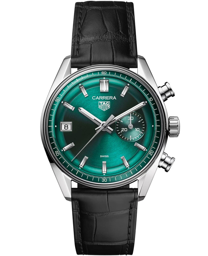 Часы TAG Heuer Carrera Chronograph CBS2211.FC6545 — мужские, зеленый